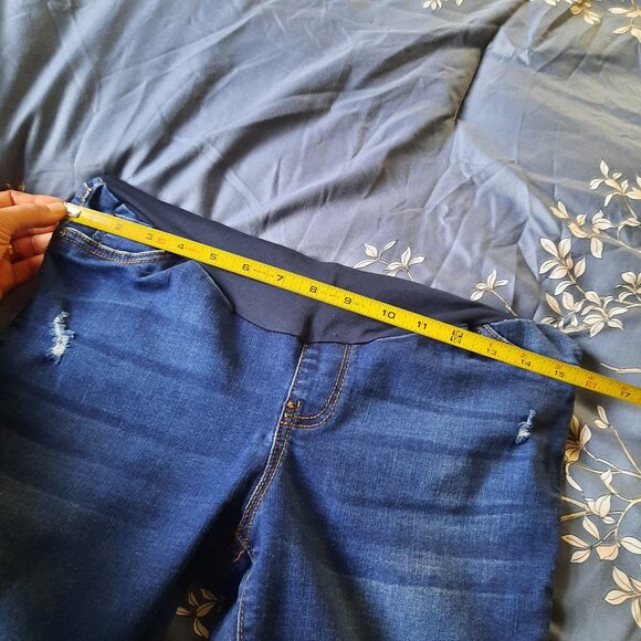 ENJEAN Maternity Cuffed Skinny Jeans - Darkwash, Size S - Picture 13 of 16